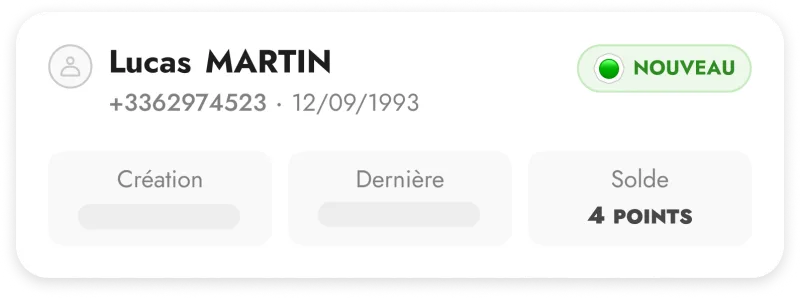 Exemple de nouveau client